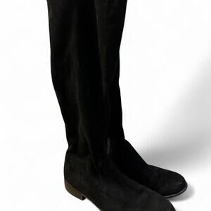 Black suede knee high boots
